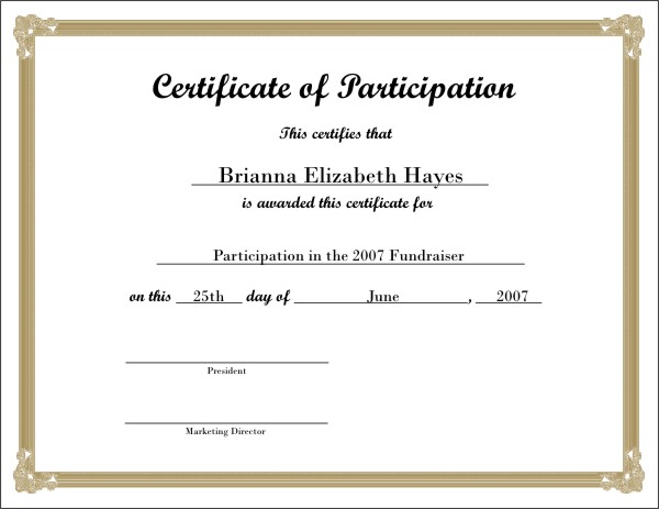 Free Printable Certificate 1B