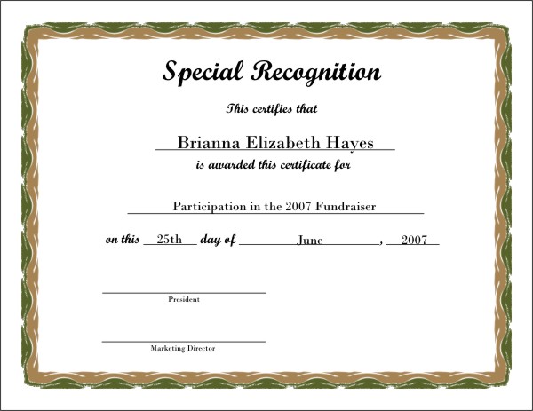 Free Printable Certificate 2