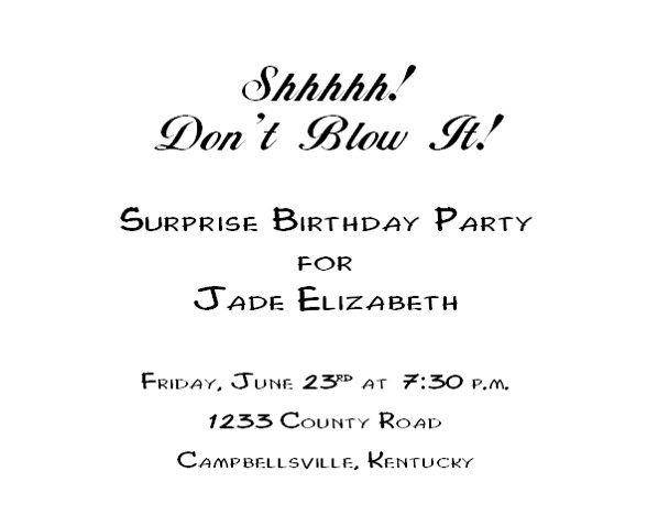 Free Printable Birthday Invitation 2 - Inside