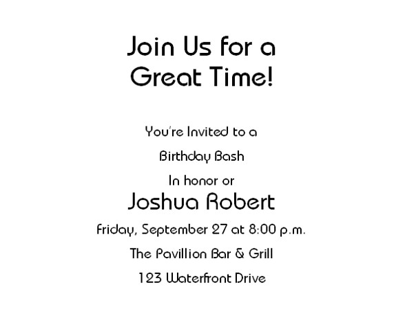Free Printable Birthday Invitation 3 - Inside