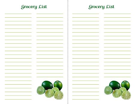 Free Printable Grocery List 3 - 2 Up