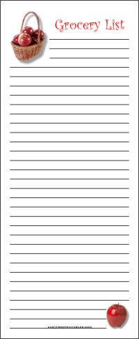 Free Printable Grocery List