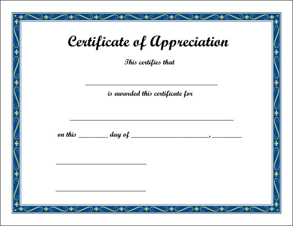 Certificate of Appreciation 4