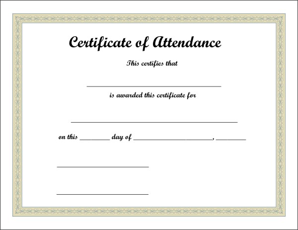 Certificate of Attendance - 5